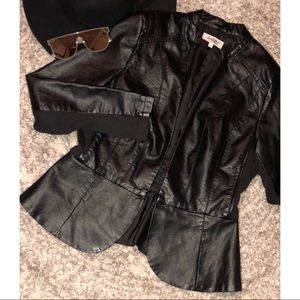 Leather Peplum Jacket
